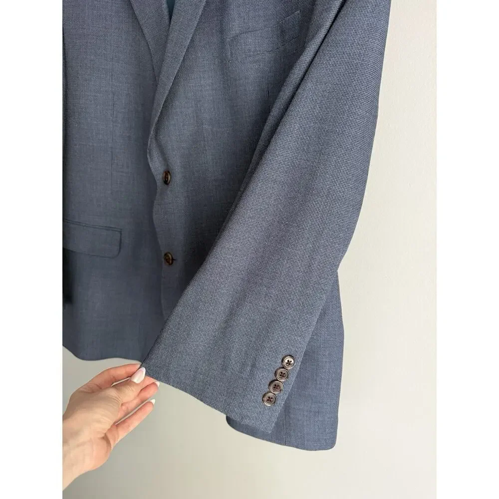 Lauren Ralph Lauren Blazer 48R Silk Wool Blue Sport Coat Classic